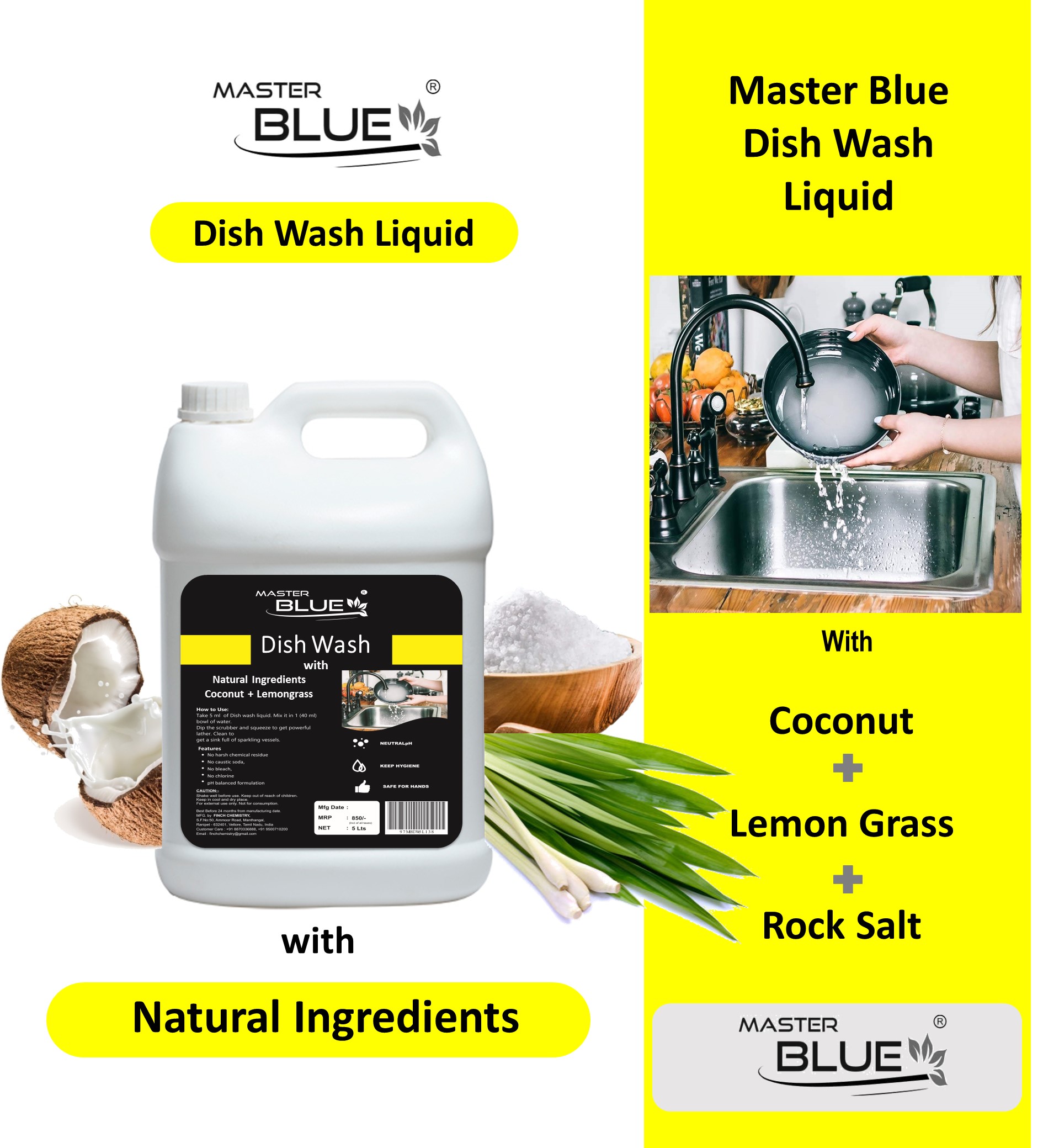 DISH WASH with Coconut Power - 5Liter
