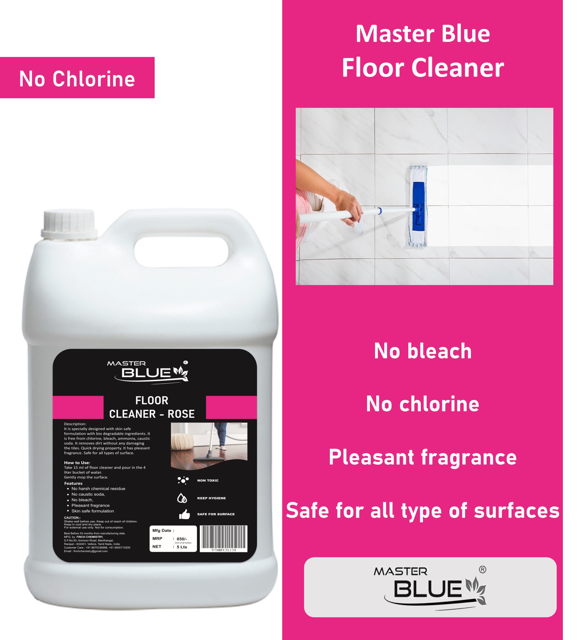 Floor Cleaner | Rose - 5 Liter